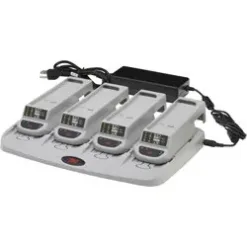 Four-bay battery charging station with cords