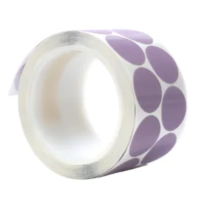 Roll of purple oval stickers