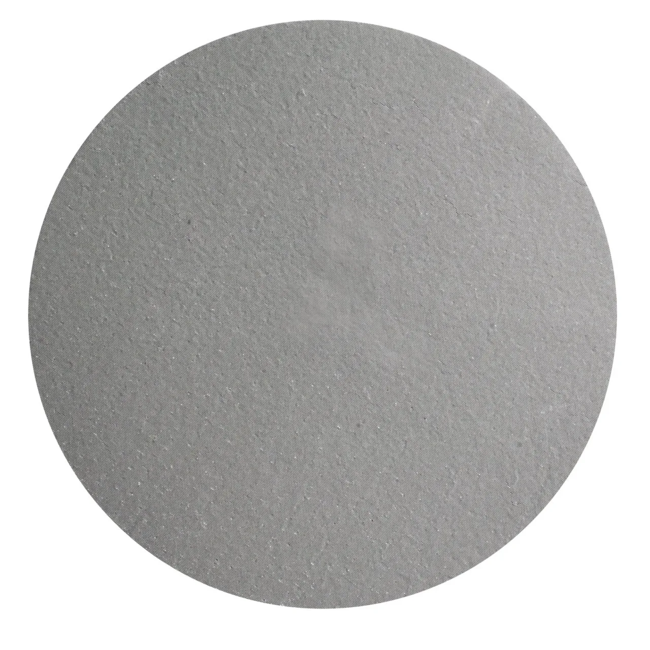 Gray textured circular surface detail.