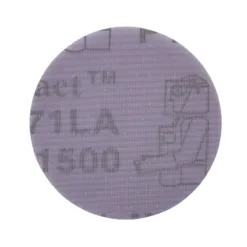 Gray circular abrasive disc with printed text.