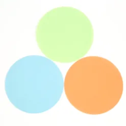 Three colorful overlapping circles on white background.