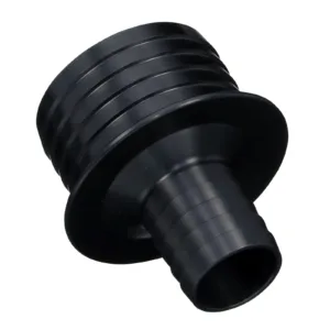 Black plastic ribbed adapter fitting