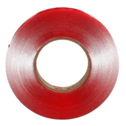 Red adhesive tape roll, top view