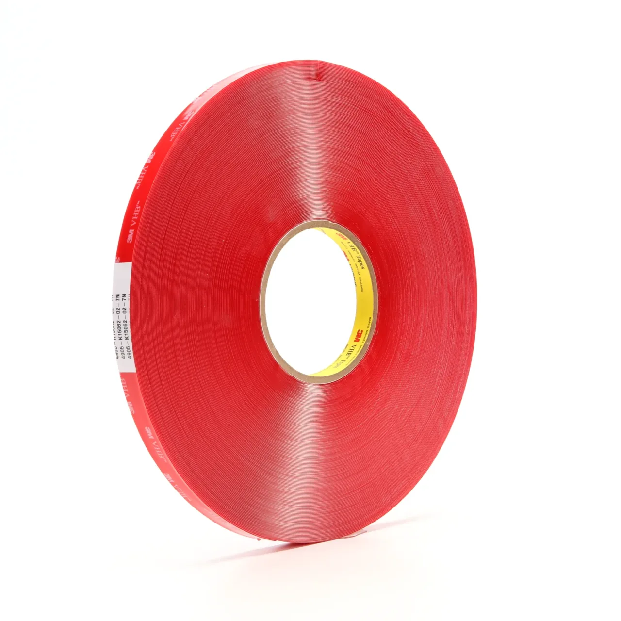 Red industrial adhesive tape roll