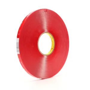 Red industrial adhesive tape roll