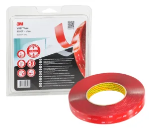 3M VHB clear double-sided tape packaging and roll.