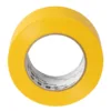 Yellow adhesive tape roll on white background.