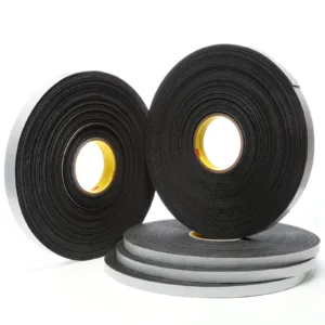 Rolls of black industrial adhesive tape