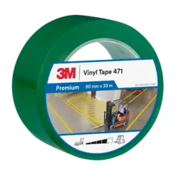Green 3M vinyl tape for warehouse marking.