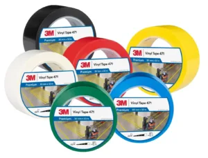 3M vinyl tapes in assorted colors.