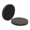 Two black foam polishing pads.