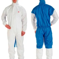 Protective coveralls front and back view
