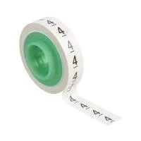 White tape with green spool and numbers displayed