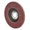 Abrasive flap disc for grinding and polishing surfaces.