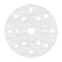 Round sandpaper disc with multiple holes.