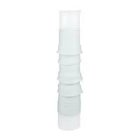 Stack of clear plastic cups isolated
