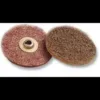 Brown abrasive scouring pads for cleaning surfaces.