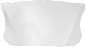 Clear plastic face shield visor for safety protection.