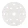 Circular sandpaper disc with multiple holes.