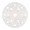 Circular sandpaper disc with multiple holes.