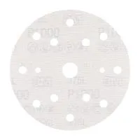 Circular sandpaper disc with multiple holes.