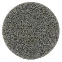 Round gray abrasive scrub pad for cleaning.
