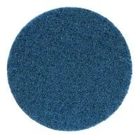 Blue circular scouring pad on white background.