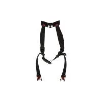 Black and red adjustable backpack straps