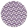 Circular purple and white geometric pattern design.