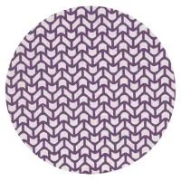 Purple chevron pattern on round rug