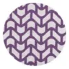 Purple and white geometric patterned circle design.