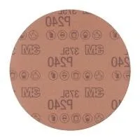 Round 3M P240 sandpaper sheet with printed text.