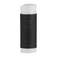 Black and white cylindrical packaging container