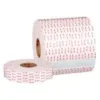 Rolls of adhesive tape with red markings