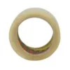 Transparent adhesive tape roll on white background.