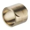 Brass pipe fitting with threaded ends.