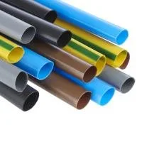 Stack of colorful plastic pipes