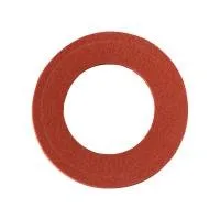 Red rubber washer isolated on white background.