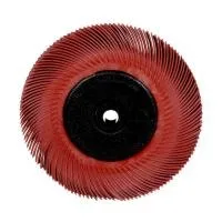 Red industrial brush wheel tool