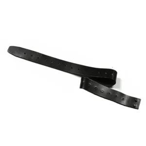 Black leather guitar strap with adjustable holes