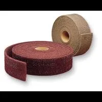 Two rolls of sandpaper, red and brown.
