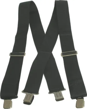 Black elastic suspenders with metal clips