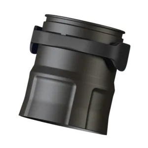 Black plastic cup with handle