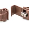 Brown electrical connector plug components separated