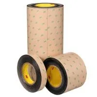 Three rolls of industrial adhesive tape.