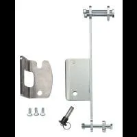 Metal gate hardware mounting kit components