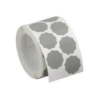 Roll of circular gray labels
