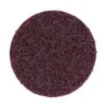 Circular abrasive sanding pad, dark maroon color.