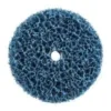 Blue abrasive cleaning pad with central hole.
