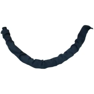 Black flexible pipe cover on white background